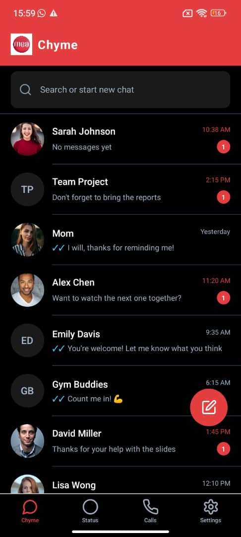 MEA Chyme App Interface